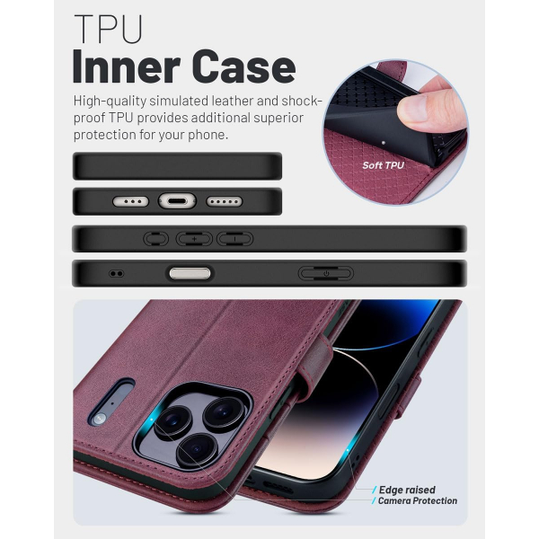 OCASE Apple iPhone 17 Pro Max C�zdan K�l�f-Mulberry