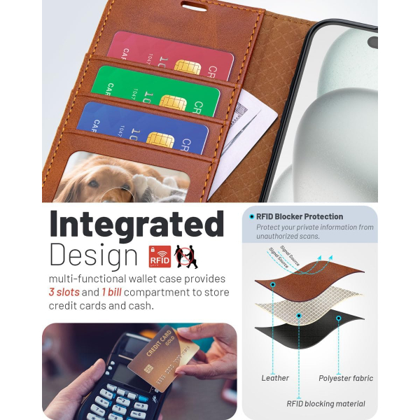 OCASE Apple iPhone 17 Pro Max C�zdan K�l�f-Brown