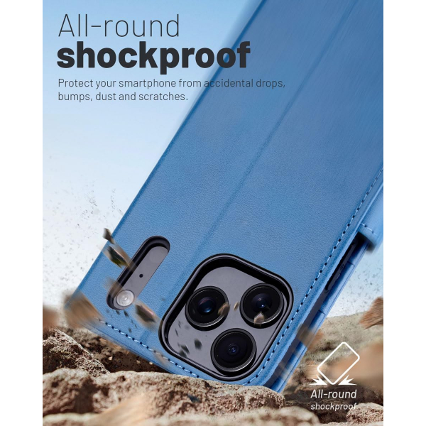 OCASE Apple iPhone 17 Pro Max C�zdan K�l�f-Light Blue