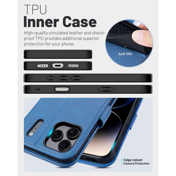 OCASE Apple iPhone 17 Pro Max C�zdan K�l�f-Light Blue