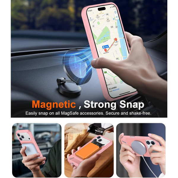 Temdan Apple iPhone 17 Pro Max Standl Klf-Pink