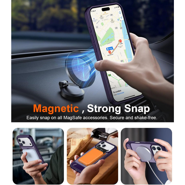 Temdan Apple iPhone 17 Pro Max Standl Klf-Purple