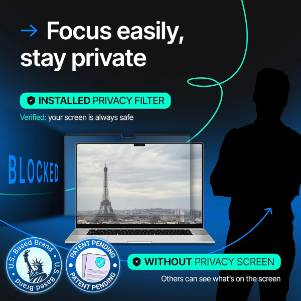 VINTEZ MacBook Air Privacy Ekran Koruyucu (13.6 in)