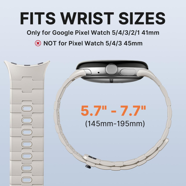 Bandletic Pixel Watch 5 Manyetik Silikon Kay�� (45mm)-Starlight