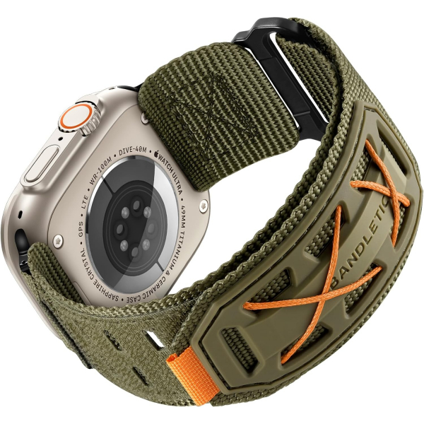 Bandletic Apple Watch Tactical Naylon Kay�� (Med�um)-Army Green
