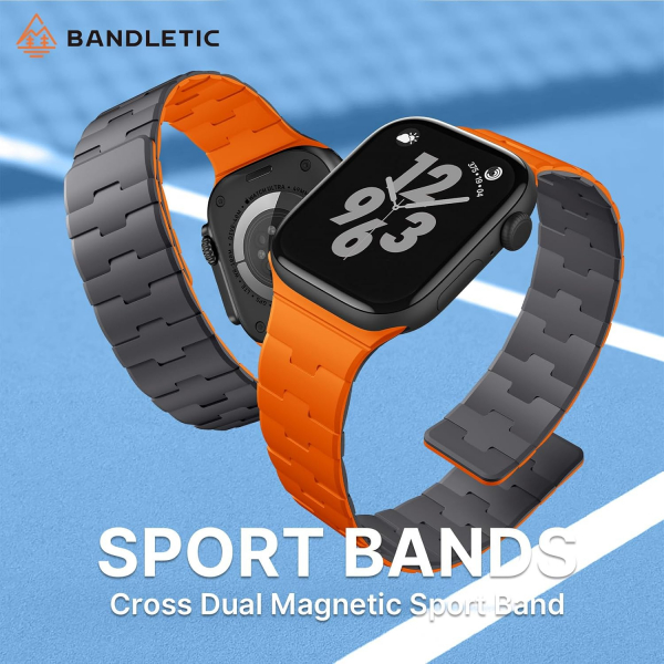 Bandletic �ift Tarafl� Manyetik Silikon Kay�� 42mm-Gray/Orange