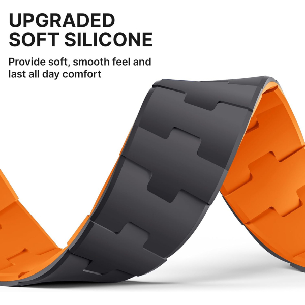 Bandletic �ift Tarafl� Manyetik Silikon Kay�� 42mm-Gray/Orange