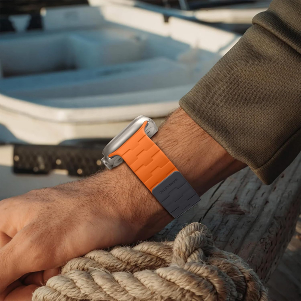 Bandletic �ift Tarafl� Manyetik Silikon Kay�� 42mm-Gray/Orange