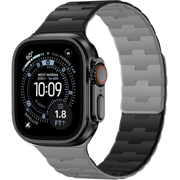Bandletic �ift Tarafl� Manyetik Silikon Kay�� 42mm-Black/Grey