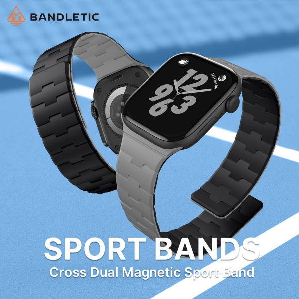 Bandletic �ift Tarafl� Manyetik Silikon Kay�� 42mm-Black/Grey