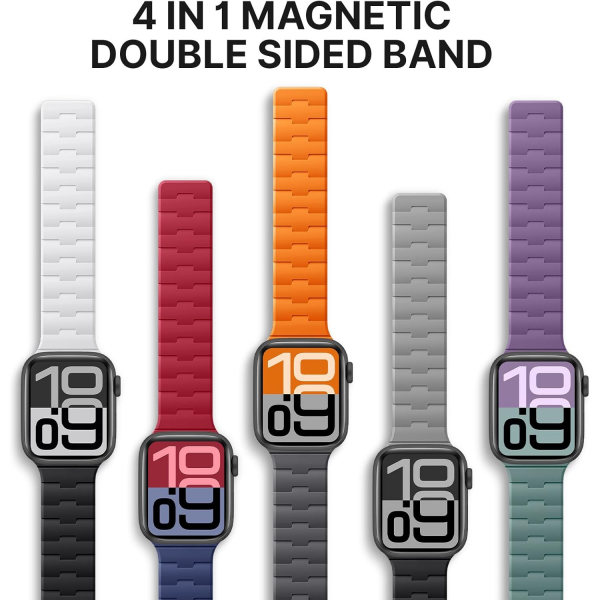 Bandletic �ift Tarafl� Manyetik Silikon Kay�� 42mm-Black/Grey