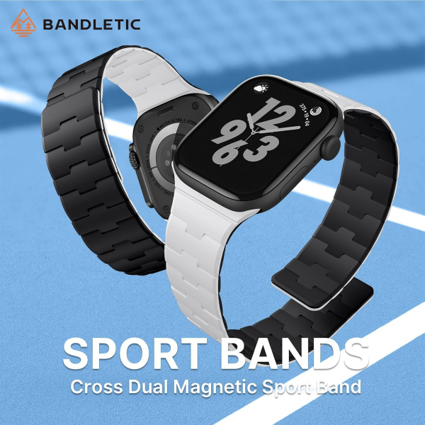 Bandletic �ift Tarafl� Manyetik Silikon Kay�� 42mm-Black/White