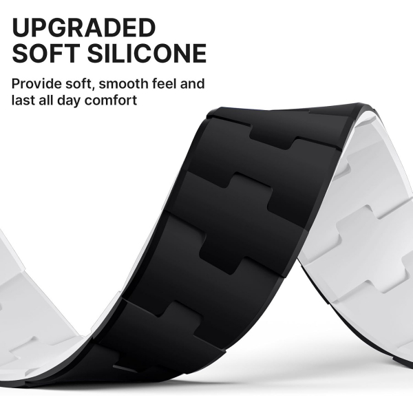 Bandletic �ift Tarafl� Manyetik Silikon Kay�� 42mm-Black/White
