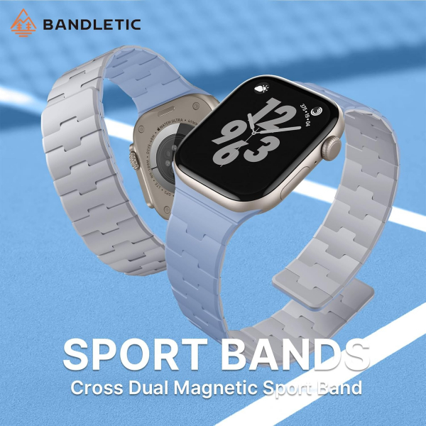 Bandletic �ift Tarafl� Manyetik Silikon Kay�� 42mm-Light Grey/Blue