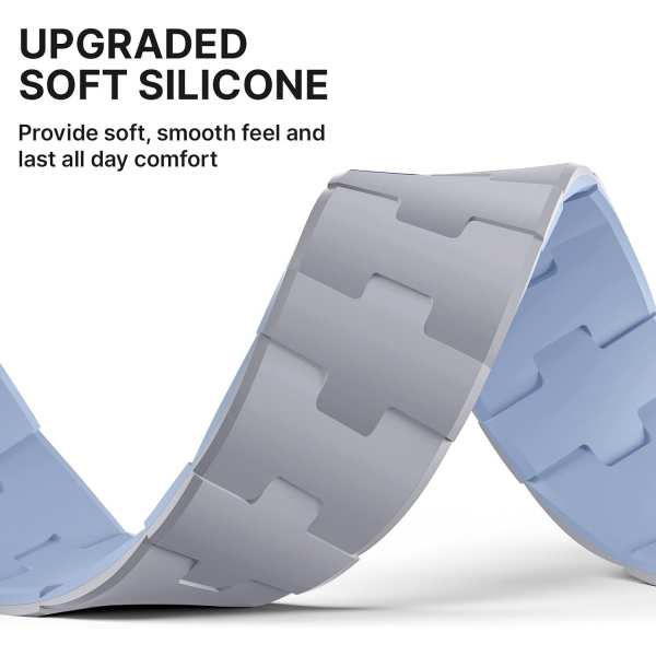 Bandletic �ift Tarafl� Manyetik Silikon Kay�� 42mm-Light Grey/Blue