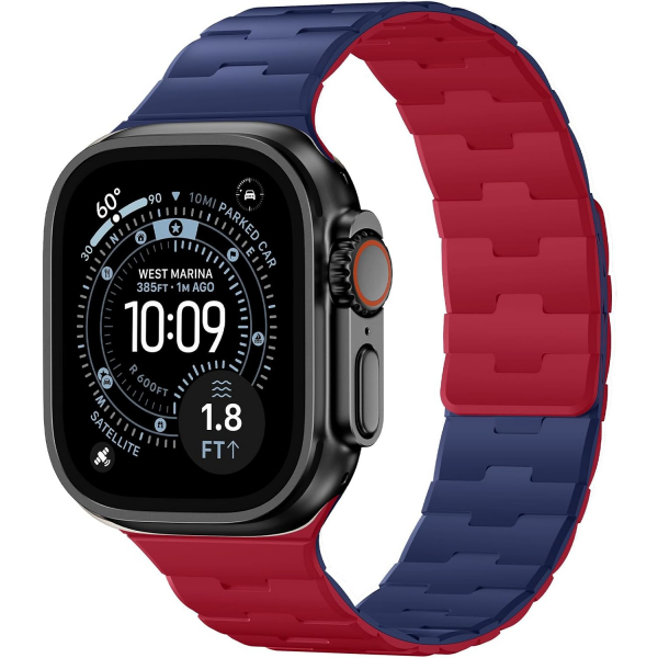 Bandletic �ift Tarafl� Manyetik Silikon Kay�� 42mm-Navy Blue/Red