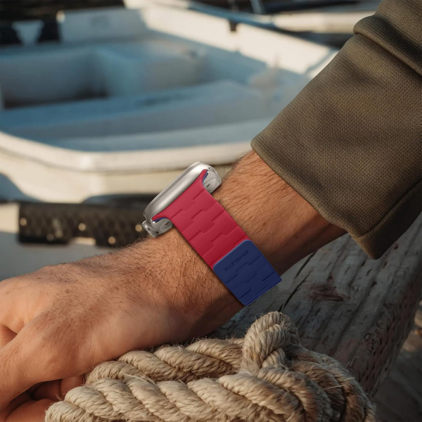 Bandletic �ift Tarafl� Manyetik Silikon Kay�� 42mm-Navy Blue/Red