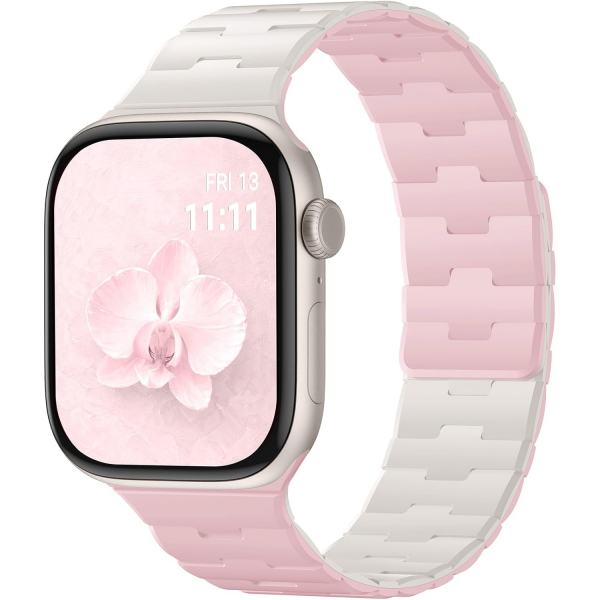 Bandletic �ift Tarafl� Manyetik Silikon Kay�� 42mm-Starlight/Pink