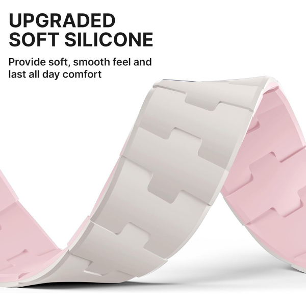 Bandletic �ift Tarafl� Manyetik Silikon Kay�� 42mm-Starlight/Pink