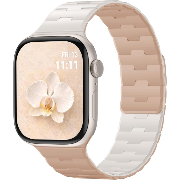 Bandletic �ift Tarafl� Manyetik Silikon Kay�� 42mm-Starlight/Milk Tea