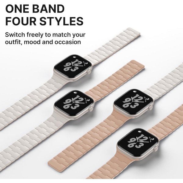 Bandletic �ift Tarafl� Manyetik Silikon Kay�� 42mm-Starlight/Milk Tea