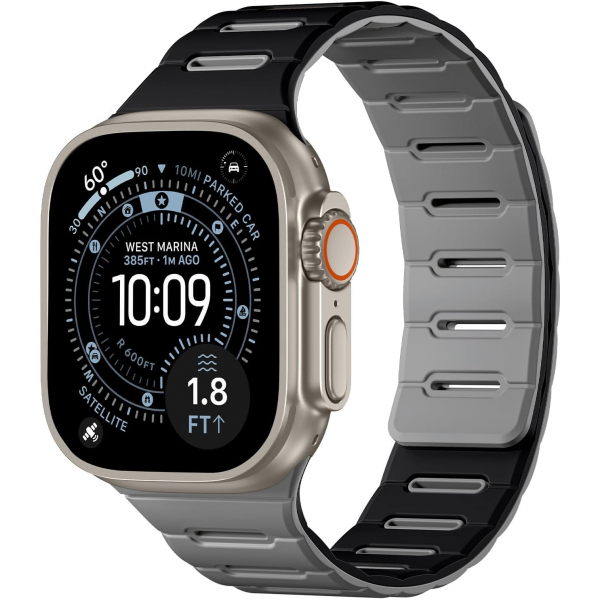 Bandletic �ift Tarafl� Manyetik Silikon Kay�� 42mm-Black/Gray