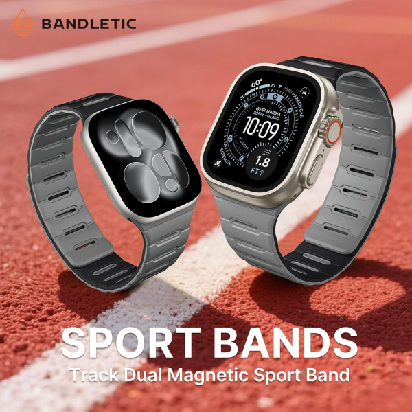 Bandletic �ift Tarafl� Manyetik Silikon Kay�� 42mm-Black/Gray