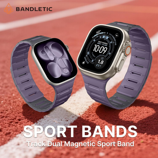 Bandletic �ift Tarafl� Manyetik Silikon Kay�� 42mm-Dark Gray/Purple
