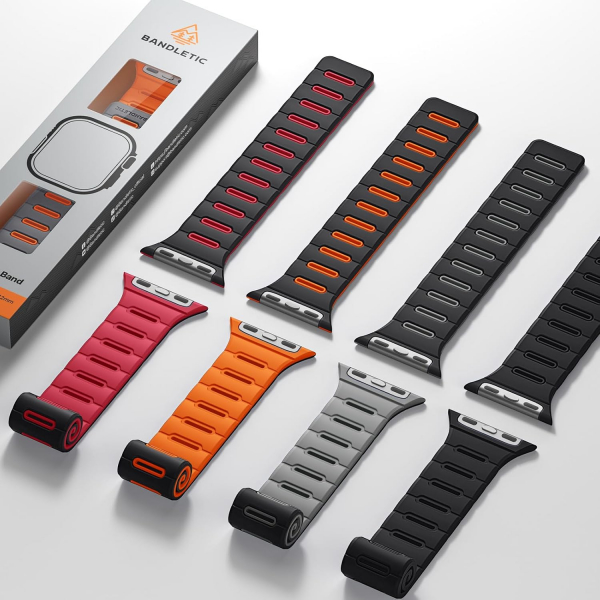 Bandletic �ift Tarafl� Manyetik Silikon Kay�� 42mm-Gray/Orange