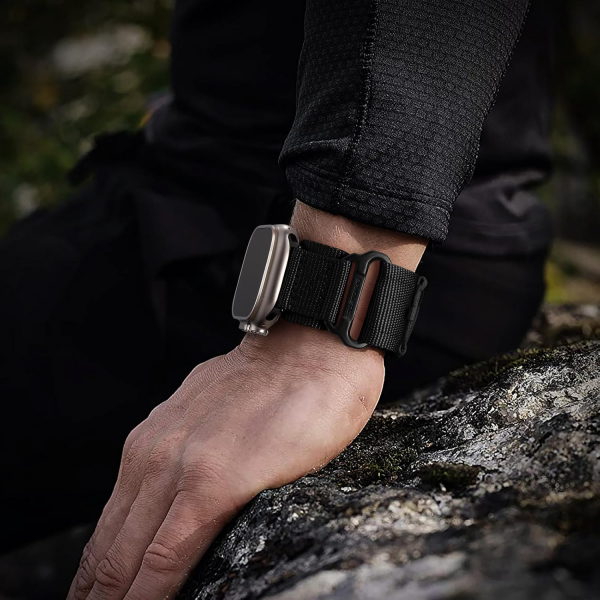 Bandletic Apple Watch 11 Tactical Naylon Kay�� 42mm-Black