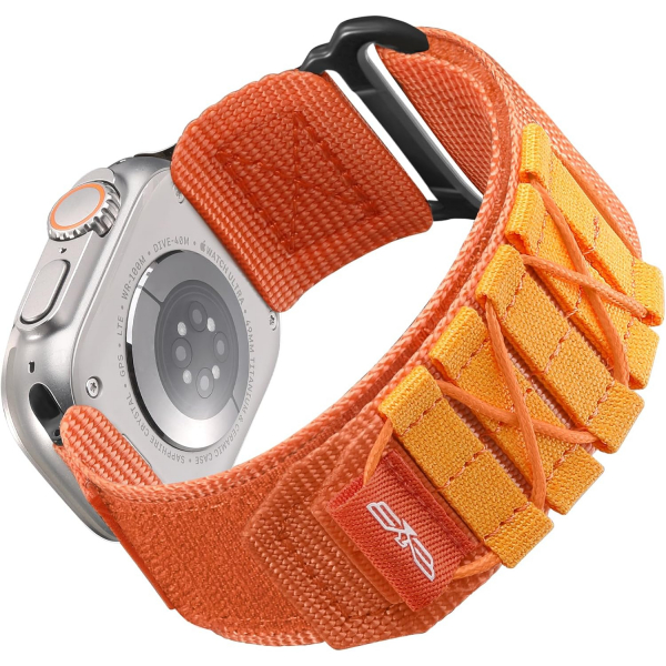 Bandletic Apple Watch 11 Tactical Naylon Kay�� 42mm-Orange