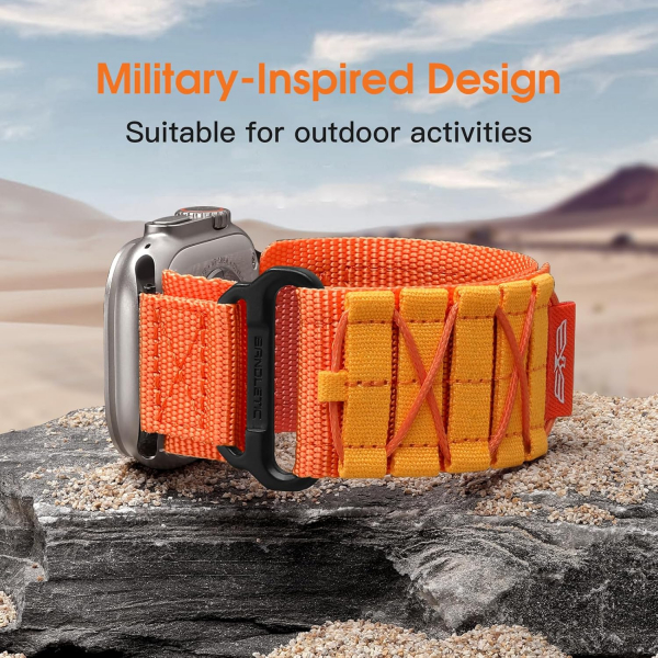 Bandletic Apple Watch 11 Tactical Naylon Kay�� 42mm-Orange