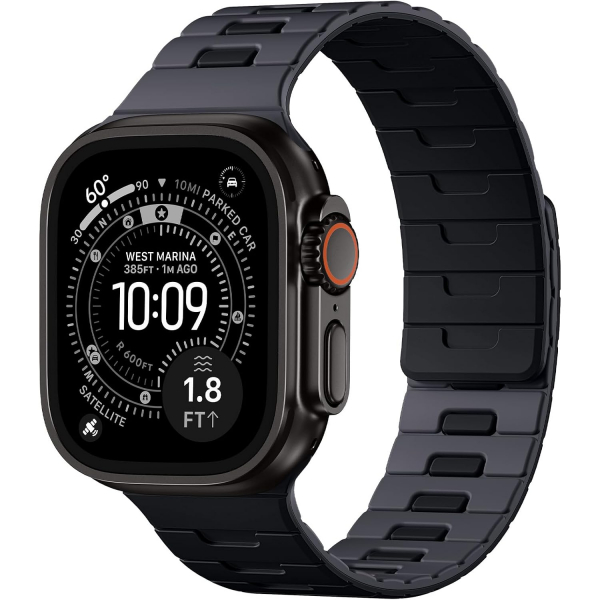 Bandletic �ift Tarafl� Manyetik Silikon Kay�� 42mm-Charcoal/Black