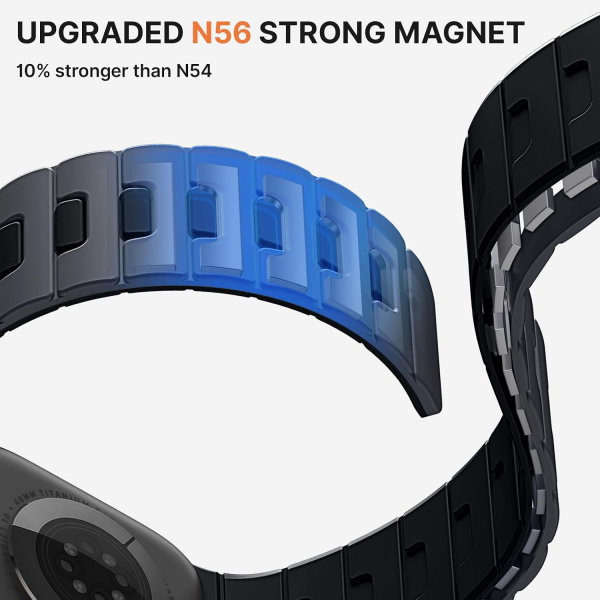 Bandletic �ift Tarafl� Manyetik Silikon Kay�� 42mm-Charcoal/Black