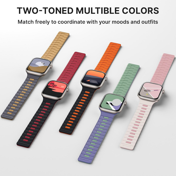 Bandletic �ift Tarafl� Manyetik Silikon Kay�� 42mm-Charcoal/Black