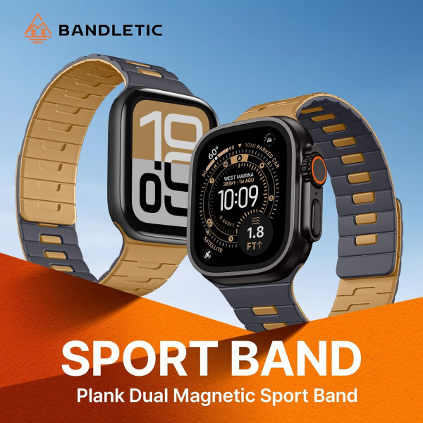 Bandletic �ift Tarafl� Manyetik Silikon Kay�� 42mm-Anthracite Gray/Ochre