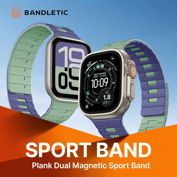 Bandletic �ift Tarafl� Manyetik Silikon Kay�� 42mm-Cyan Blue/Lime