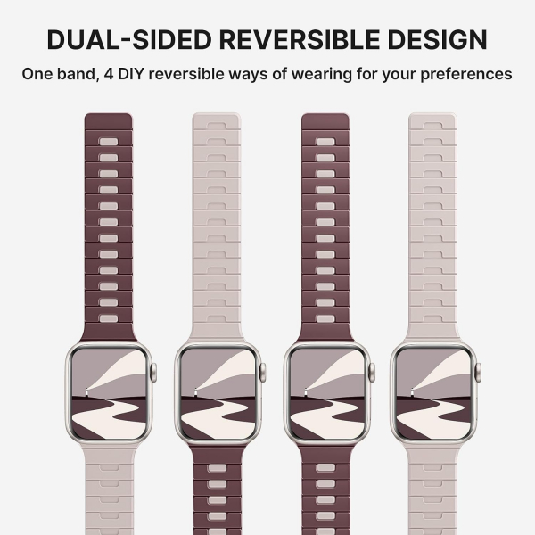 Bandletic �ift Tarafl� Manyetik Silikon Kay�� 42mm-Smoke Violet/Starlight