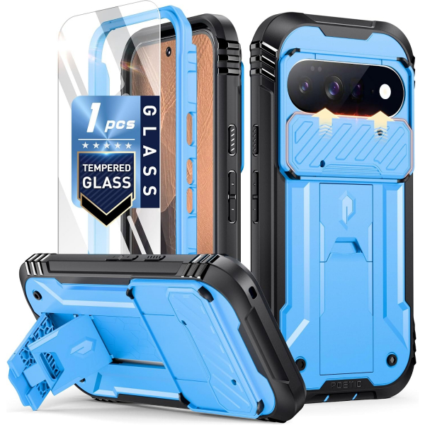 Poetic Google Pixel 11 Standl� Tam Koruma K�l�f -Light Blue
