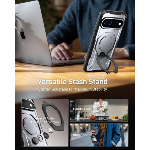 Poetic Google Pixel 11 D�ner Standl� K�l�f-Metallic Gun Metal