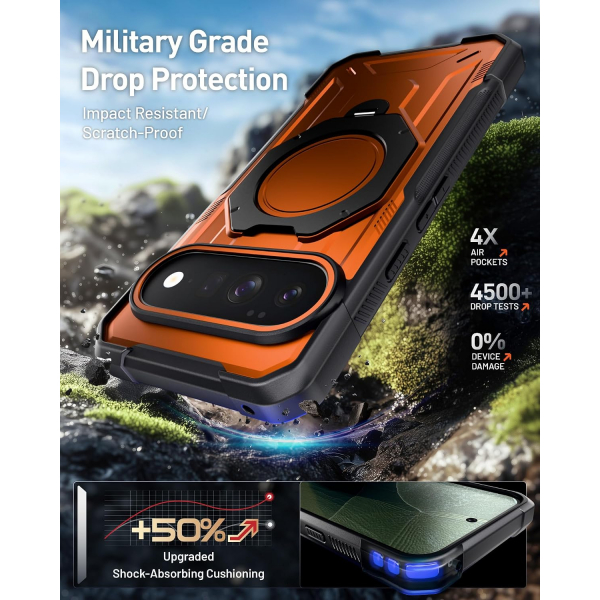 Poetic Google Pixel 11 D�ner Standl� K�l�f-Metallic Orange