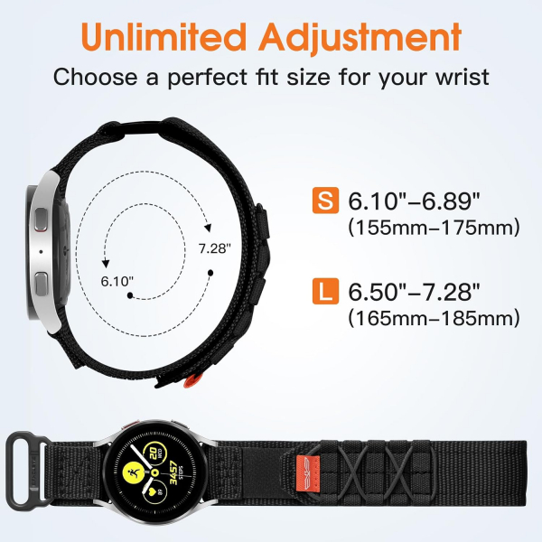 Bandleti Galaxy Watch Askeri Naylon Spor Kay�� 20mm (M)-Black
