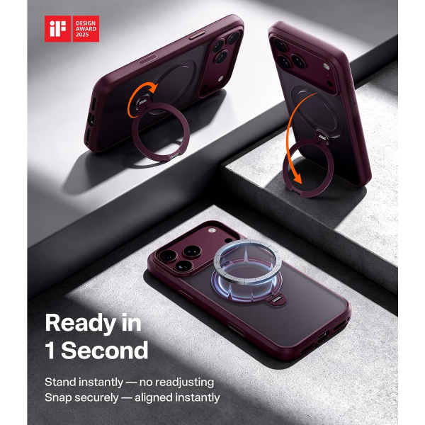 TORRAS Q3 Spin iPhone 18 Pro Standl� Manyetik K�l�f-Purple