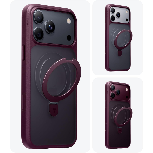 TORRAS iPhone 18 Pro Max Standl� Manyetik K�l�f-Purple