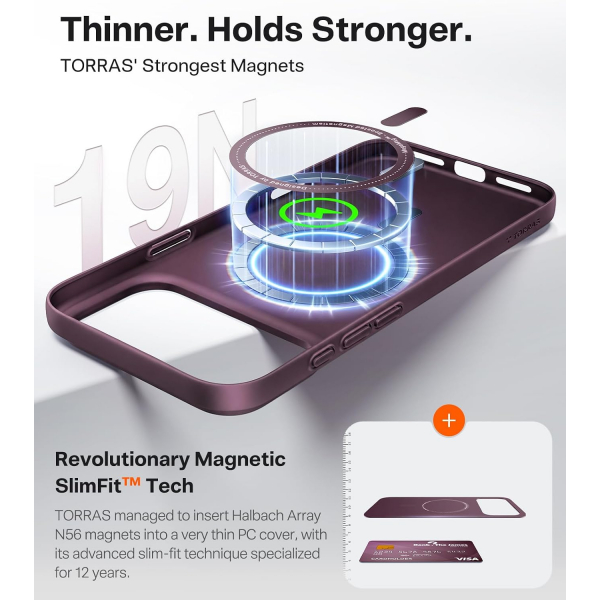 TORRAS OriginFit iPhone 18 Pro Max Manyetik �nce K�l�f-Burgundy