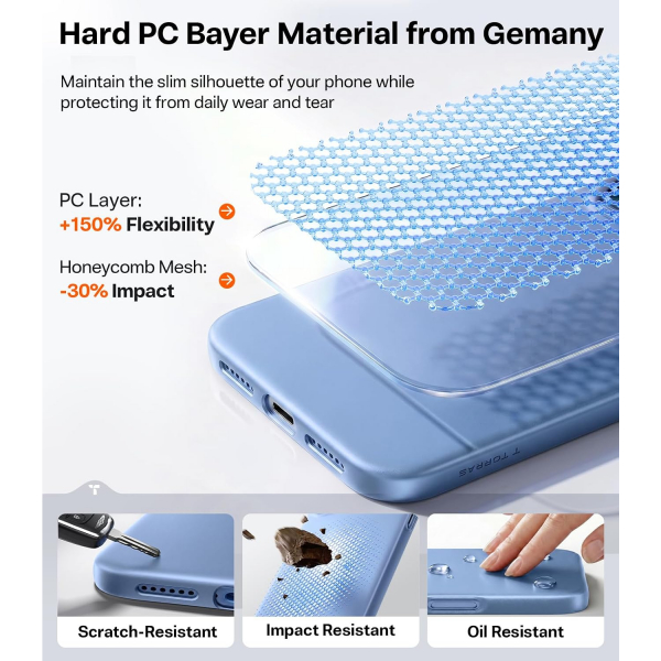 TORRAS OriginFit iPhone 18 Pro Max Manyetik �nce K�l�f-Glacier Blue