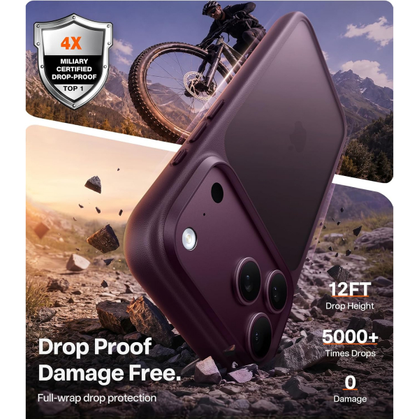 TORRAS iPhone 18 Pro Darbeye Dayan�kl� K�l�f-Burgundy