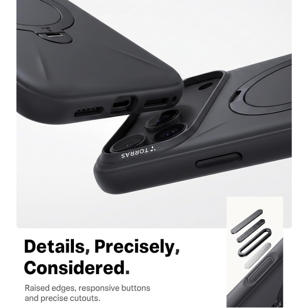 TORRAS Q3 iPhone 18 Pro Max Standl� Silikon K�l�f-Black