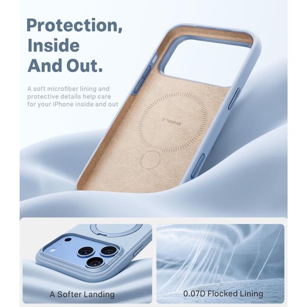 TORRAS Q3 iPhone 18 Pro Max Standl� Silikon K�l�f-Blue