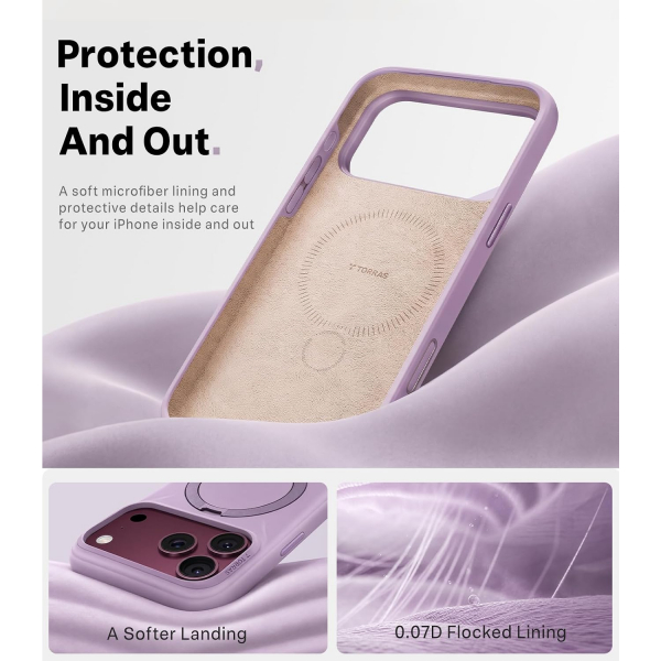 TORRAS Q3 iPhone 18 Pro Max Standl� Silikon K�l�f-Purple